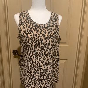 Halogen short sleeve leopard print top, size Large